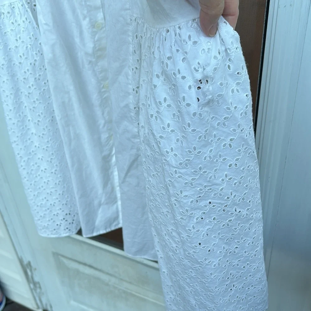 KOBI HALPERIN LADIES WHITE EYELET EMBROIDERED OFF SHOULDERS NANDA DRESS